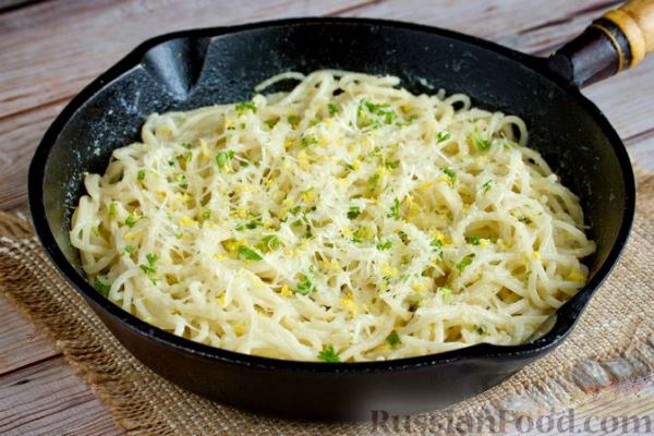 Спагетти в сливочно-лимонным соусе